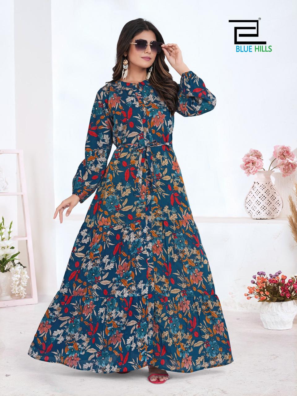 Feel Good By Blue Hills Modal Printed Gown Catalog